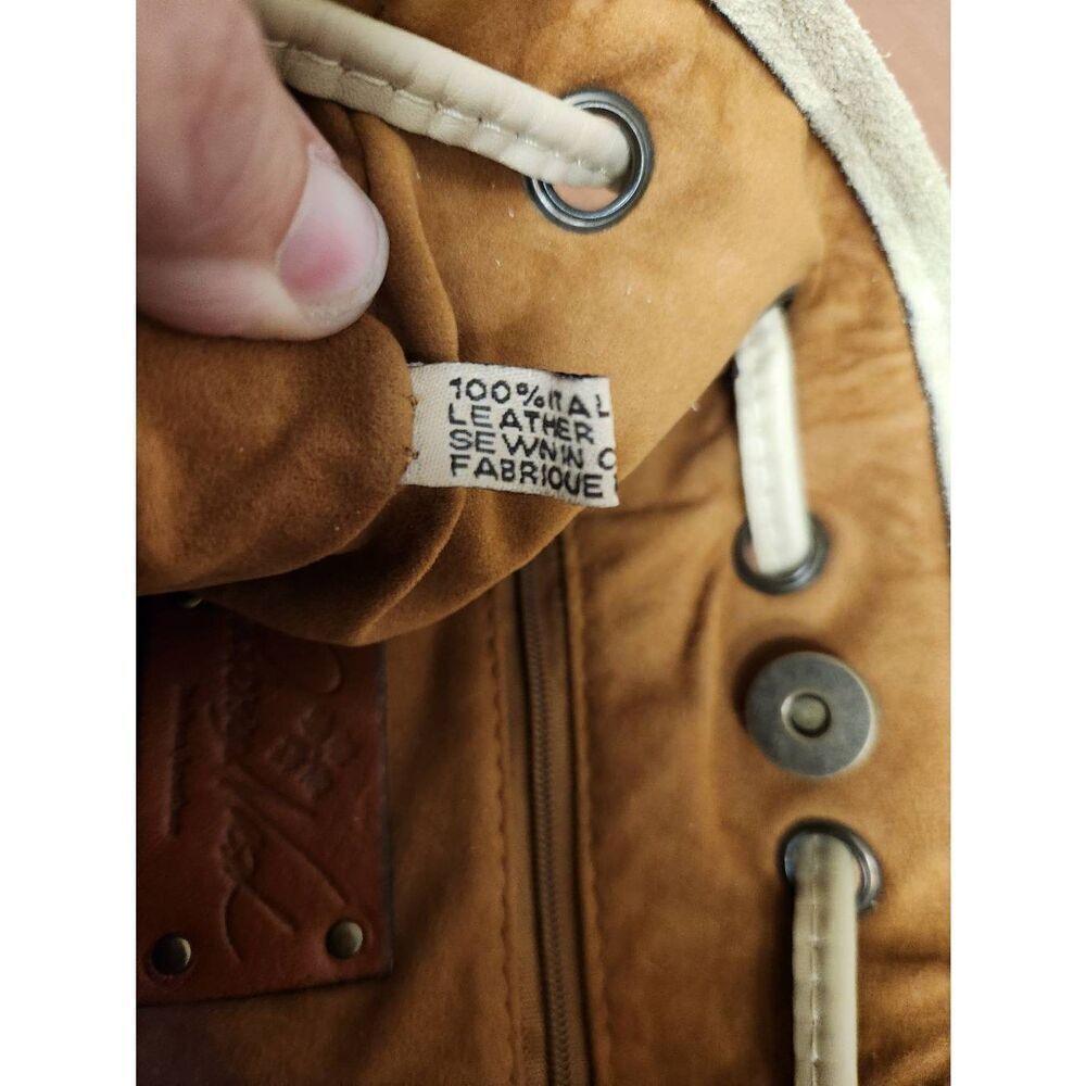 Patricia Nash Tan Suede Leather Fringe Bronte Bucket Crossbody Shoulder Bag - Picture 12 of 14